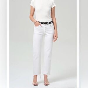 Citizens of Humanity High Rise Raw Hem Straight Jeans Size 25 EUC